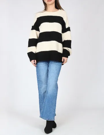 Pulover C&A, crem/negru