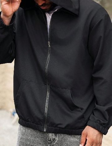 Jacheta SHEIN Plus Size Men, negru