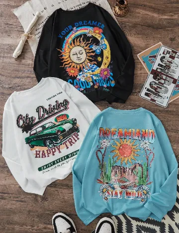 Set bluze 3 bucati Shein Kids, mix culori