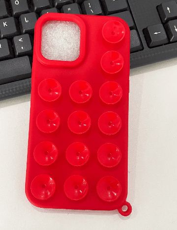 Husa iPhone 12 cu ventuze SHEIN, rosu