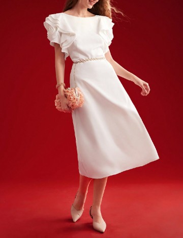 Rochie medie MOTF, alb