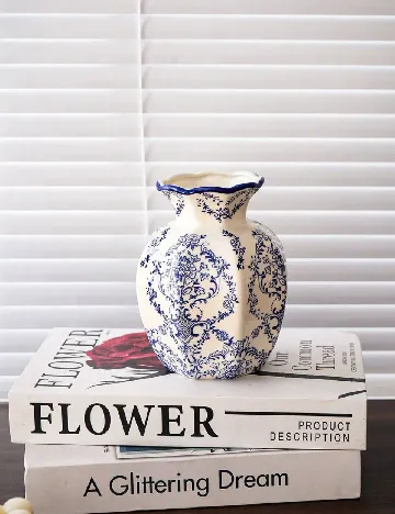 Vaza SHEIN, alb/albastru