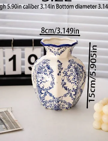 Vaza SHEIN, alb/albastru