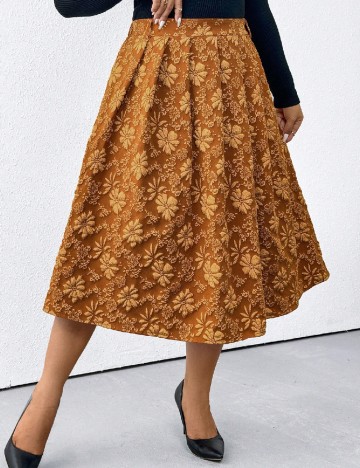 Fusta SHEIN CURVE, portocaliu