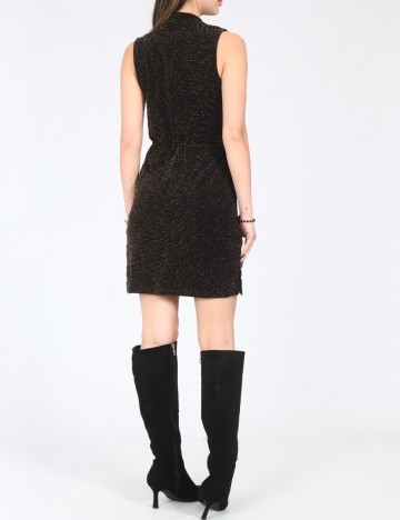 Rochie scurta Bershka, auriu/negru