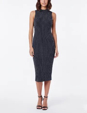 Rochie medie Bershka, albastru/argintiu