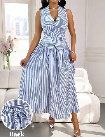 Compleu SHEIN, albastru/alb