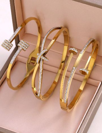 Set Bratari 3 bucati SHEIN, auriu