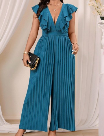 Salopeta SHEIN CURVE, turcoaz