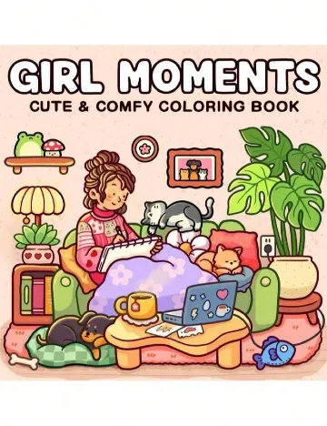 Carte de colorat cu 12 markere SHEIN, mix culori