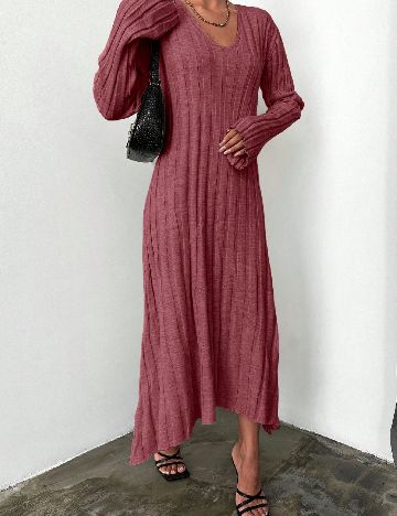 Rochie medie SHEIN, roz pudra inchis