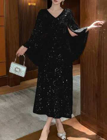 Rochie lunga Dazy, negru