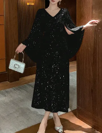 Rochie lunga Dazy, negru