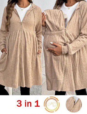 Rochie scurta SHEIN Maternity, maro