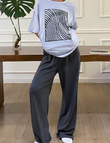 Pijama SHEIN, gri/mov