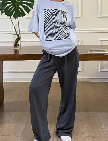 Pijama SHEIN, gri/mov