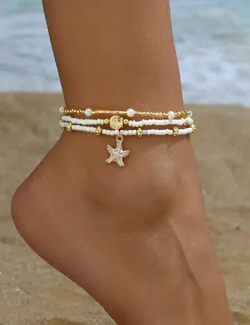 Set bratari de picior 3 bucati SHEIN, mix culori