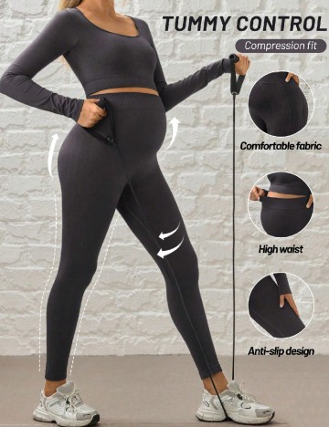 Compleu SHEIN Maternity, gri inchis