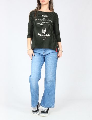 Bluza Zara, verde/negru