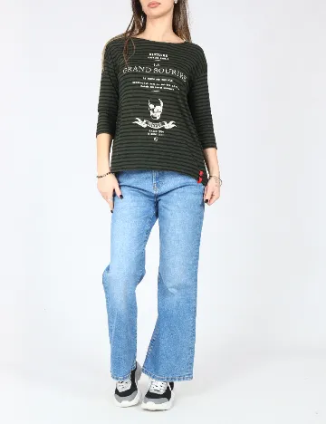 Bluza Zara, verde/negru