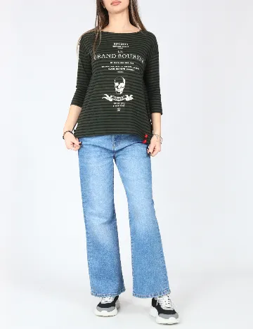 Bluza Zara, verde/negru