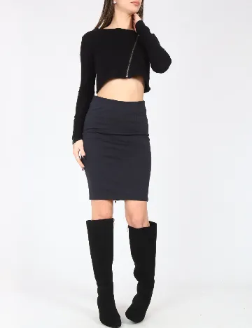 Fusta Bershka, gri inchis