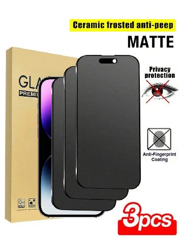 Set folie sticla iPhone XS Max 3 bucati SHEIN, negru