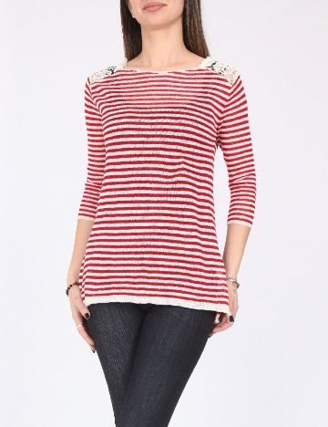 Bluza Zara, alb/rosu