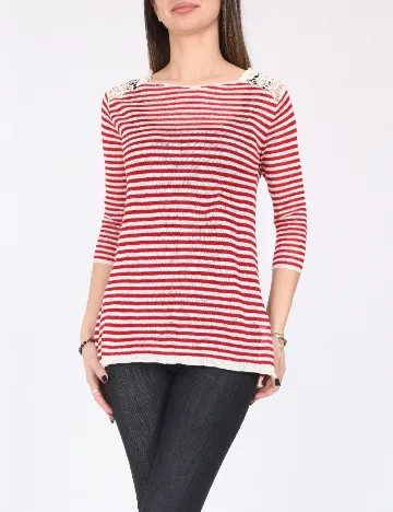 Bluza Zara, alb/rosu