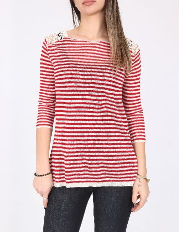 Bluza Zara, alb/rosu