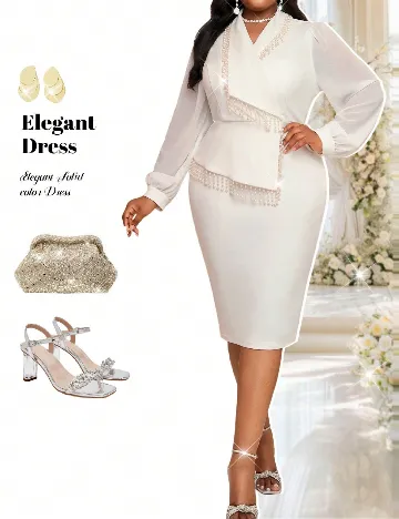 Rochie medie SHEIN CURVE, alb