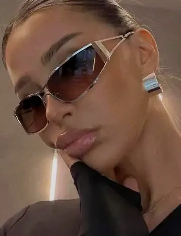 Ochelari de soare SHEIN, maro/auriu