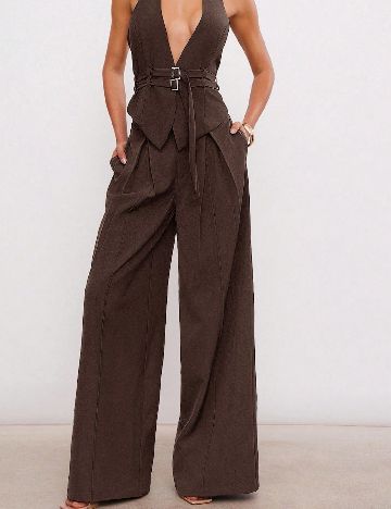 Pantaloni SHEIN, maro