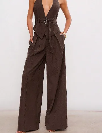 Pantaloni SHEIN, maro