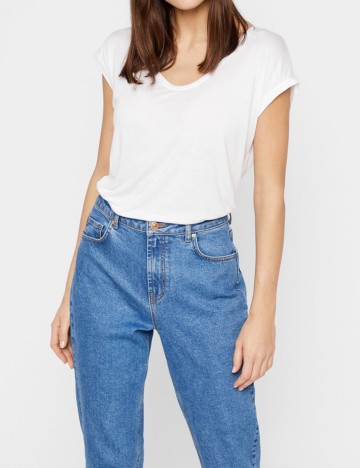 Tricou Pieces, alb, M