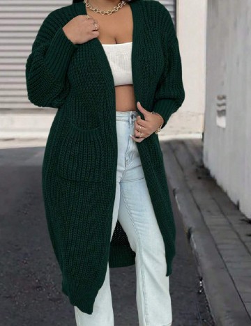 Cardigan SHEIN CURVE, verde