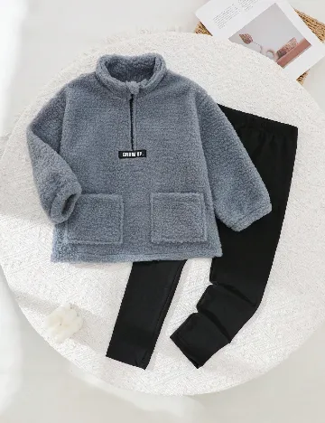 Compleu Shein Kids, albastru/negru