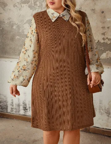 Rochie scurta SHEIN CURVE, maro