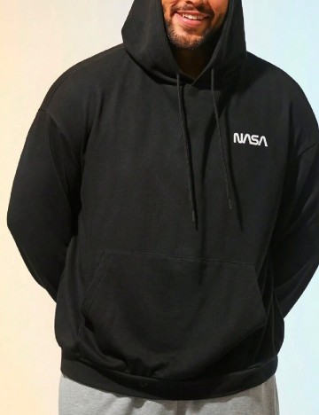 Hanorac SHEIN Plus Size Men, negru