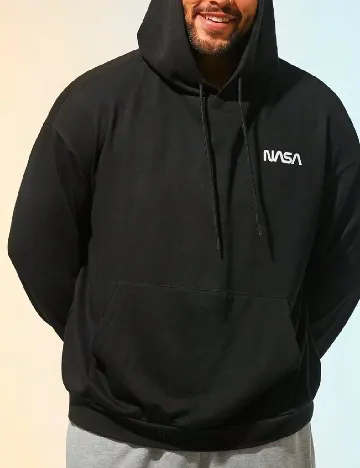 Hanorac SHEIN Plus Size Men, negru