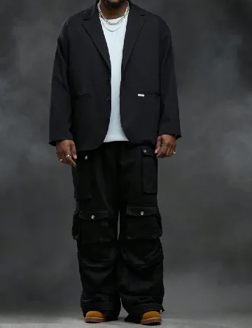 Sacou SHEIN Plus Size Men, negru