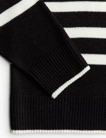 Bluza Oversize H&M, negru/alb