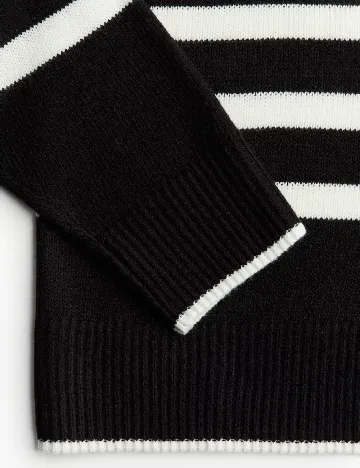 Bluza Oversize H&M, negru/alb