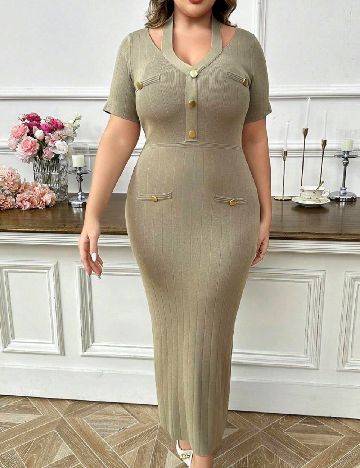 Rochie lunga SHEIN CURVE, verde