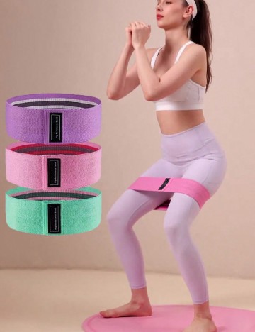 Set benzi elastice fitness 3 bucati SHEIN, mix culori