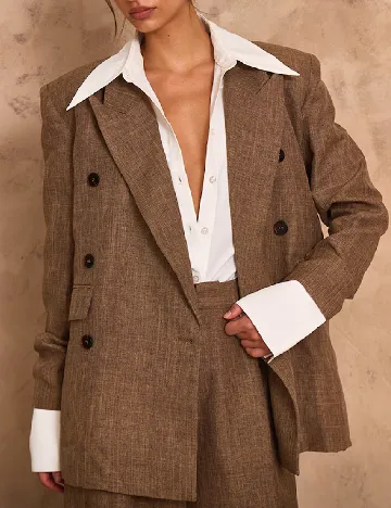 Sacou Oversize PrettyLittleThing, maro