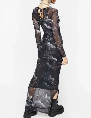 Rochie lunga Disturbia, gri