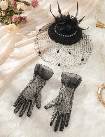 Set palarie si manusi SHEIN, negru