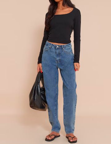 Blugi PrettyLittleThing, albastru