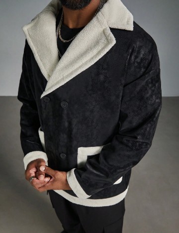 Jacheta SHEIN Plus Size Men, negru